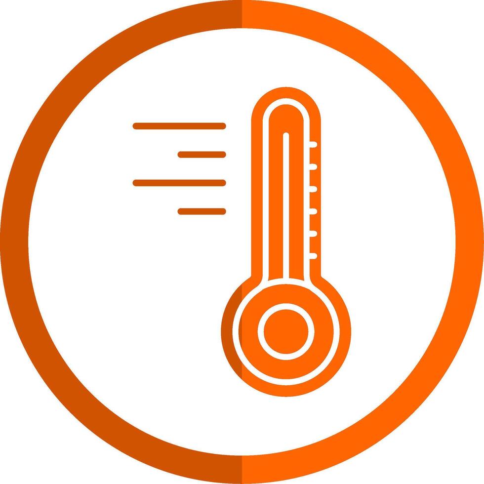 termómetro glifo naranja circulo icono vector