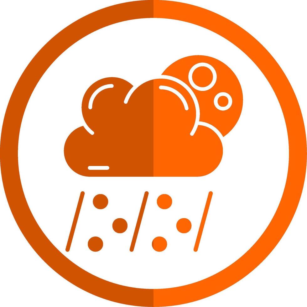 granizo glifo naranja circulo icono vector