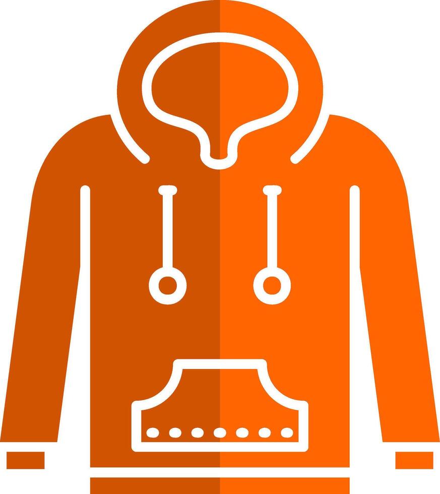 Hoodie Glyph Orange Circle Icon vector