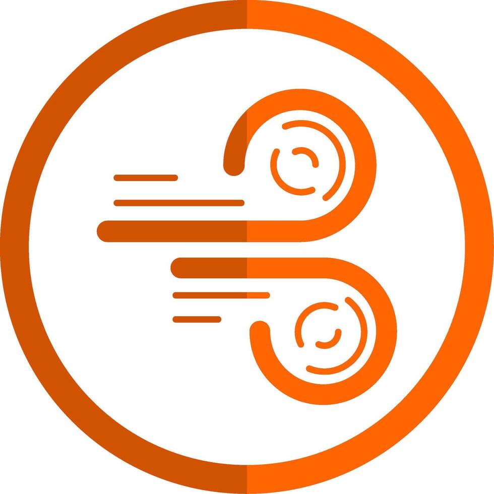 Wind Glyph Orange Circle Icon vector