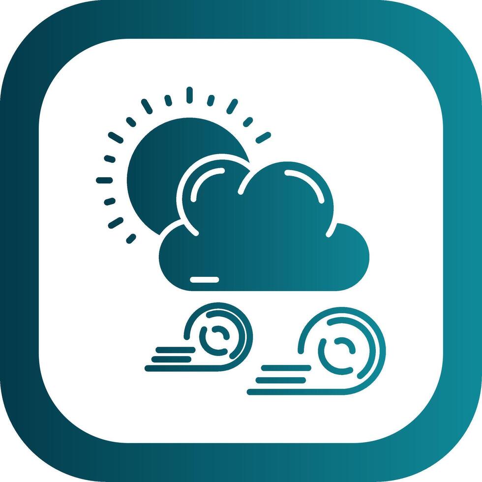 Weather Glyph Gradient Round Corner Icon vector