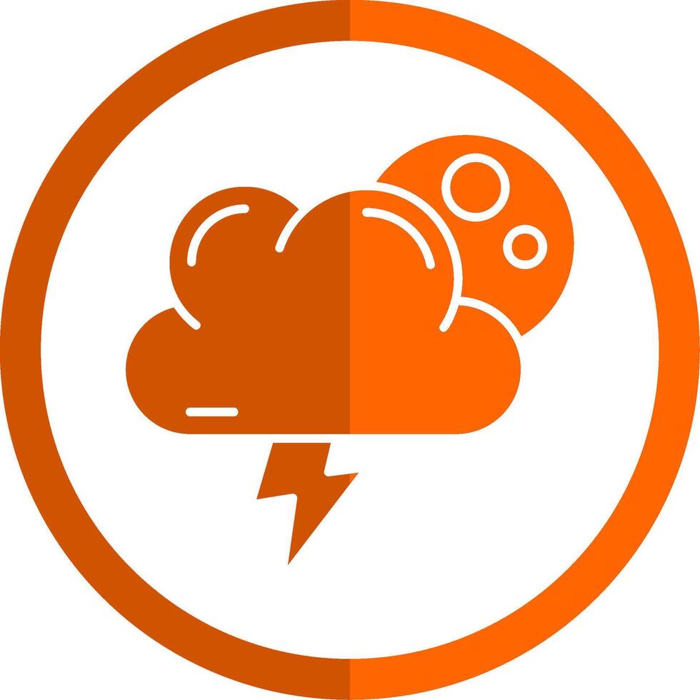 Forecast Glyph Orange Circle Icon vector