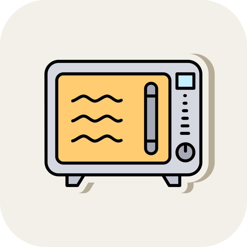 Oven Line Filled White Shadow Icon vector