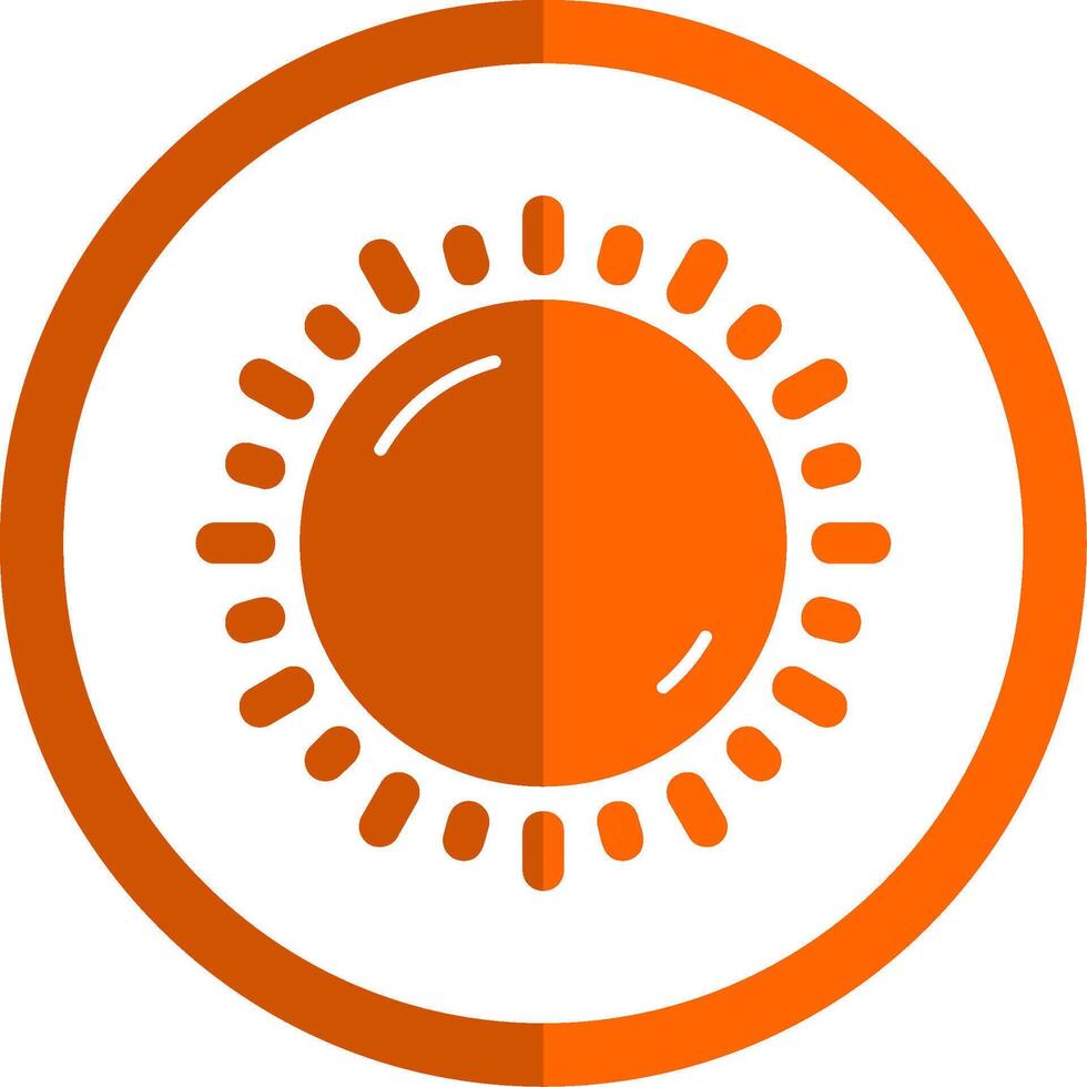 soleado glifo naranja circulo icono vector