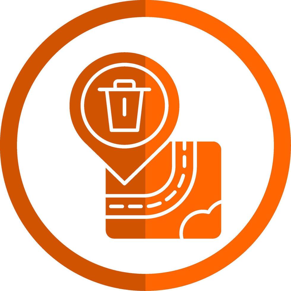 Bin Glyph Orange Circle Icon vector