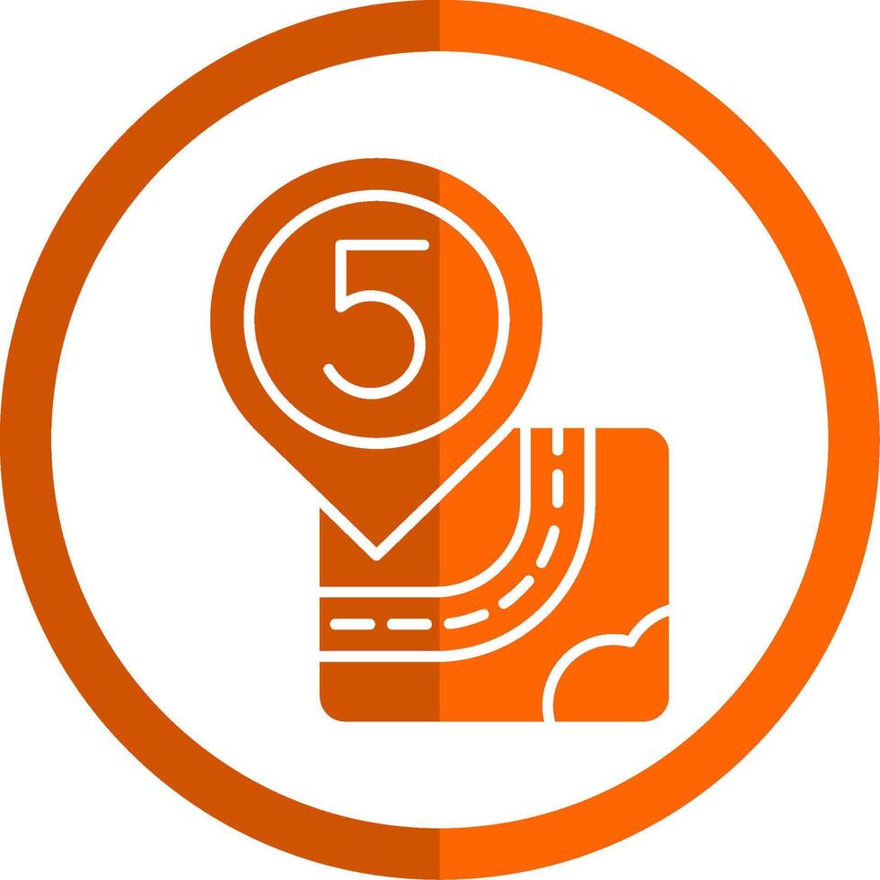 Five Glyph Orange Circle Icon vector