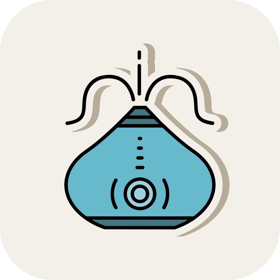 Humidifier Line Filled White Shadow Icon vector