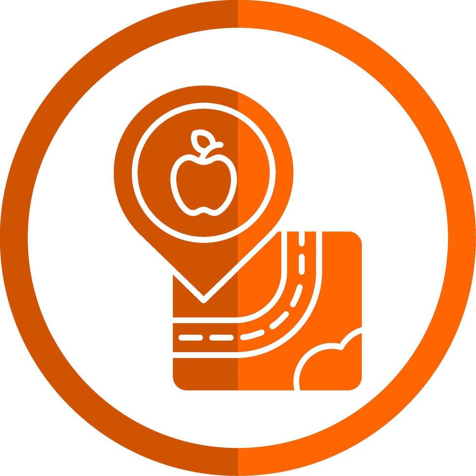 Glossaries Glyph Orange Circle Icon vector