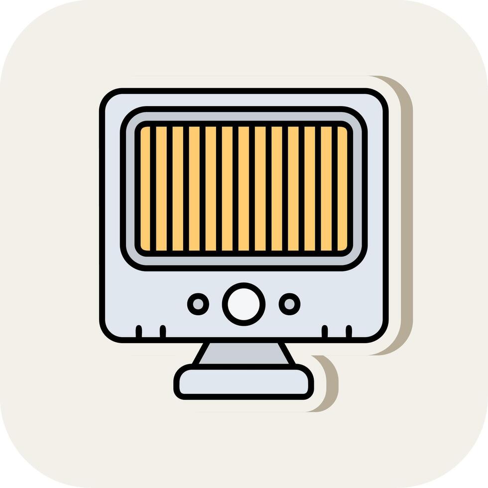 Heater Line Filled White Shadow Icon vector