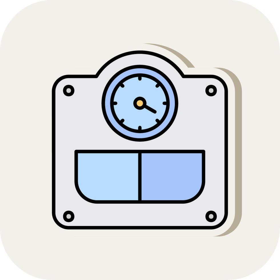 Weight Line Filled White Shadow Icon vector