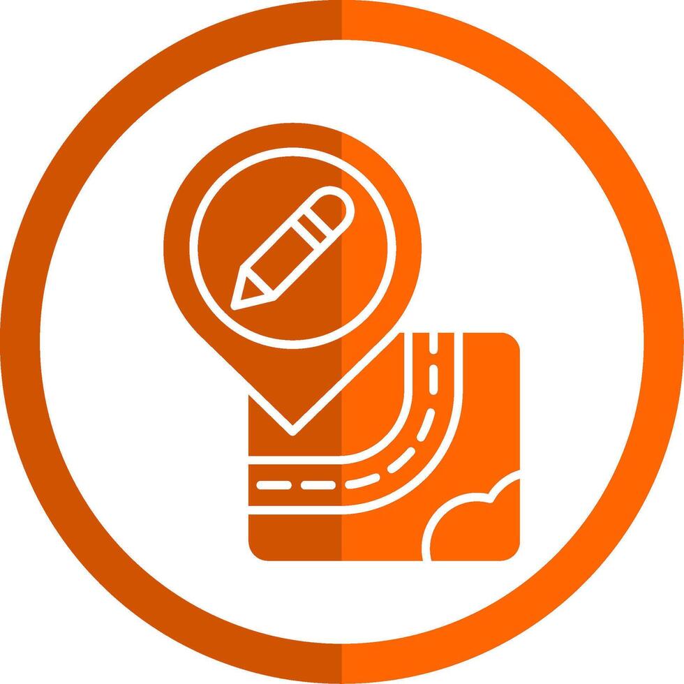Edit Glyph Orange Circle Icon vector