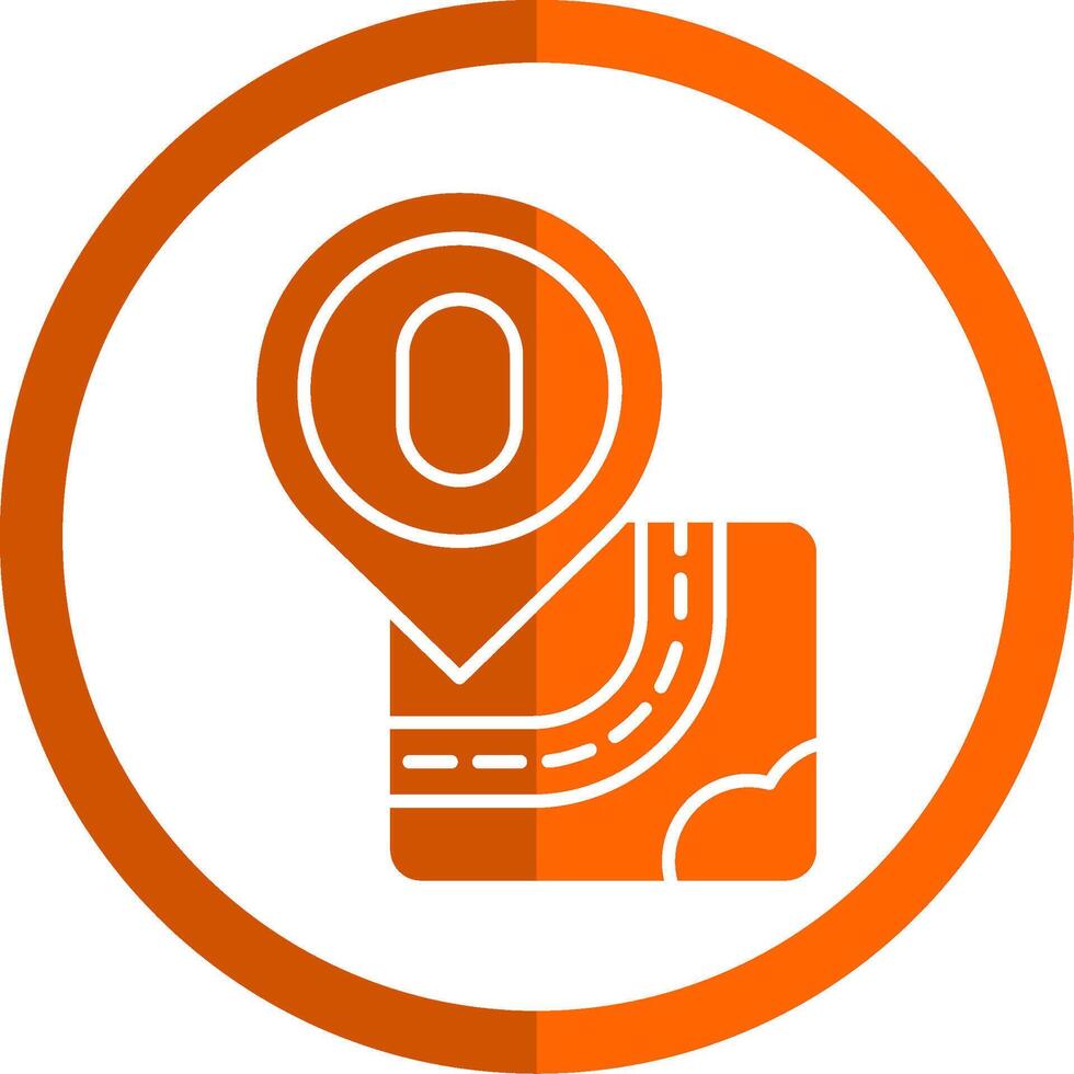 Zero Glyph Orange Circle Icon vector