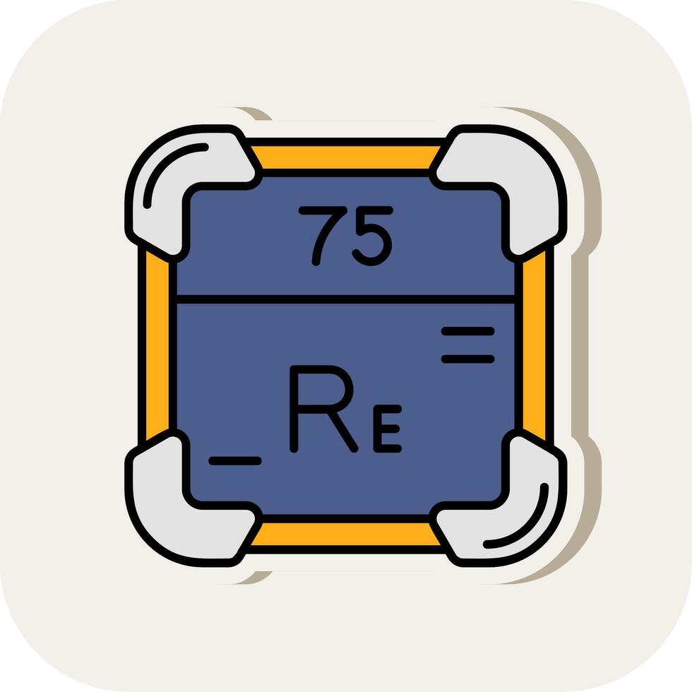 Rhenium Line Filled White Shadow Icon vector