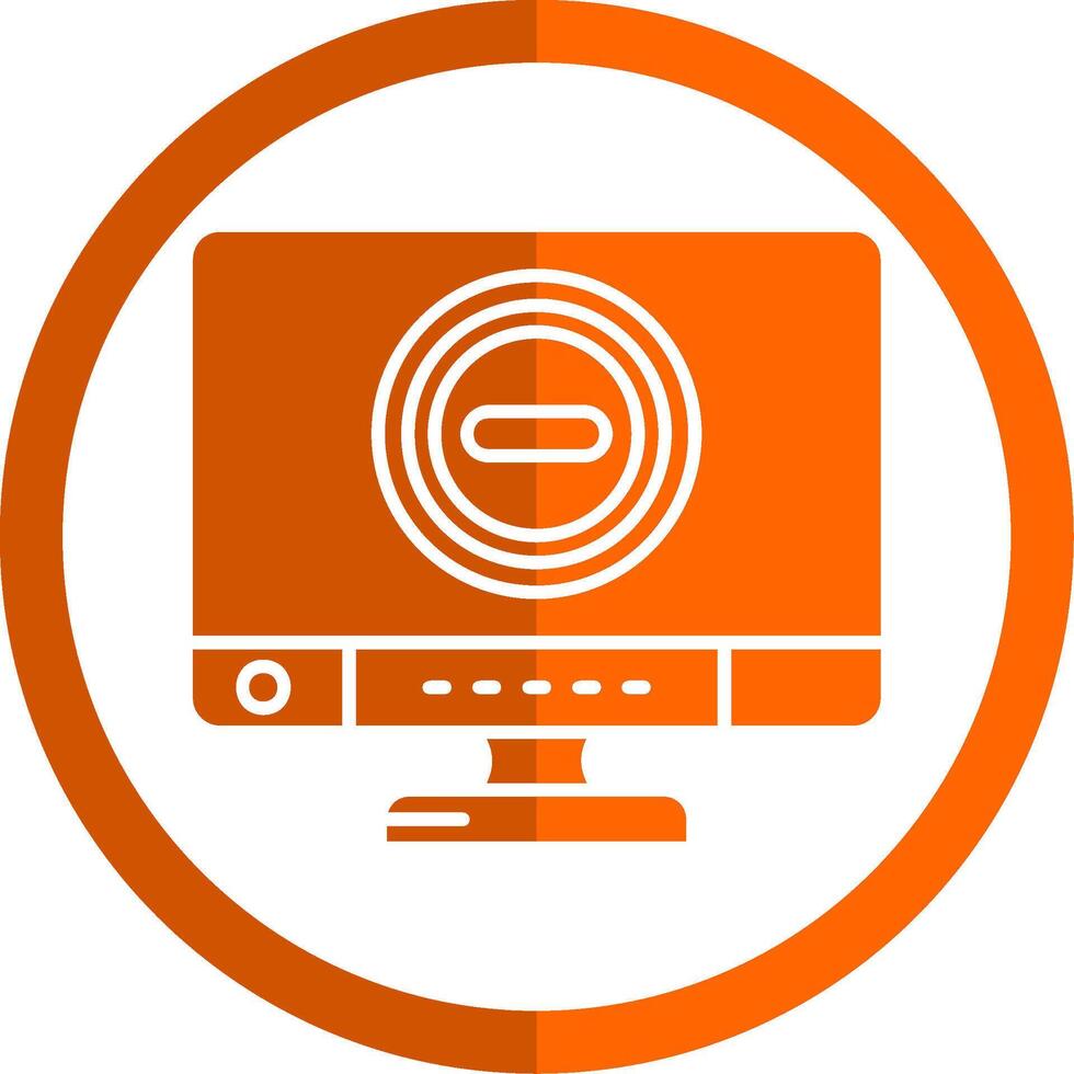 detener glifo naranja circulo icono vector