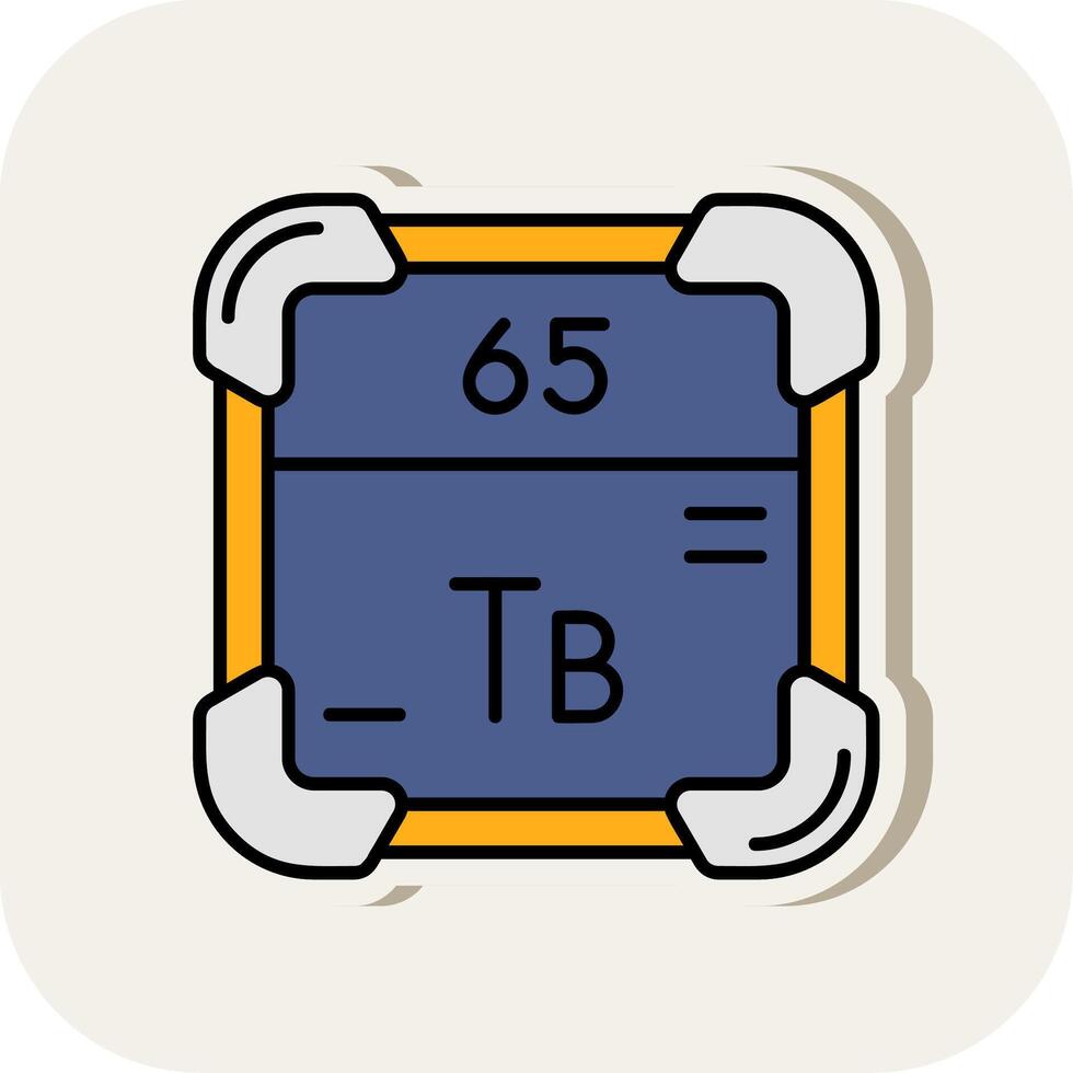 Terbium Line Filled White Shadow Icon vector