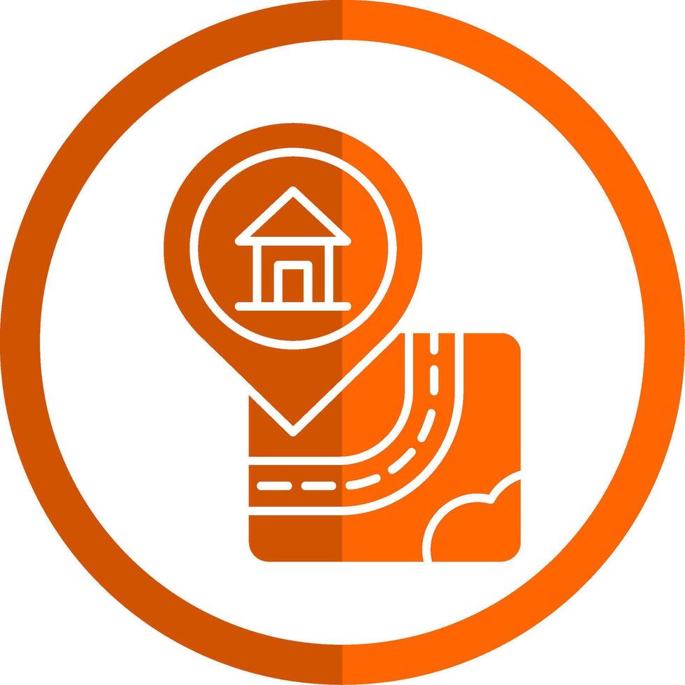 Home Glyph Orange Circle Icon vector