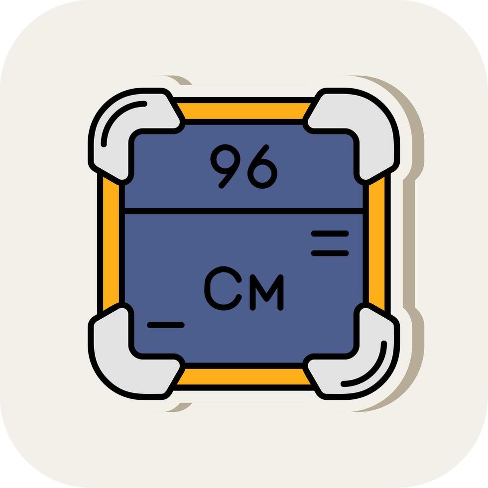 Curium Line Filled White Shadow Icon vector