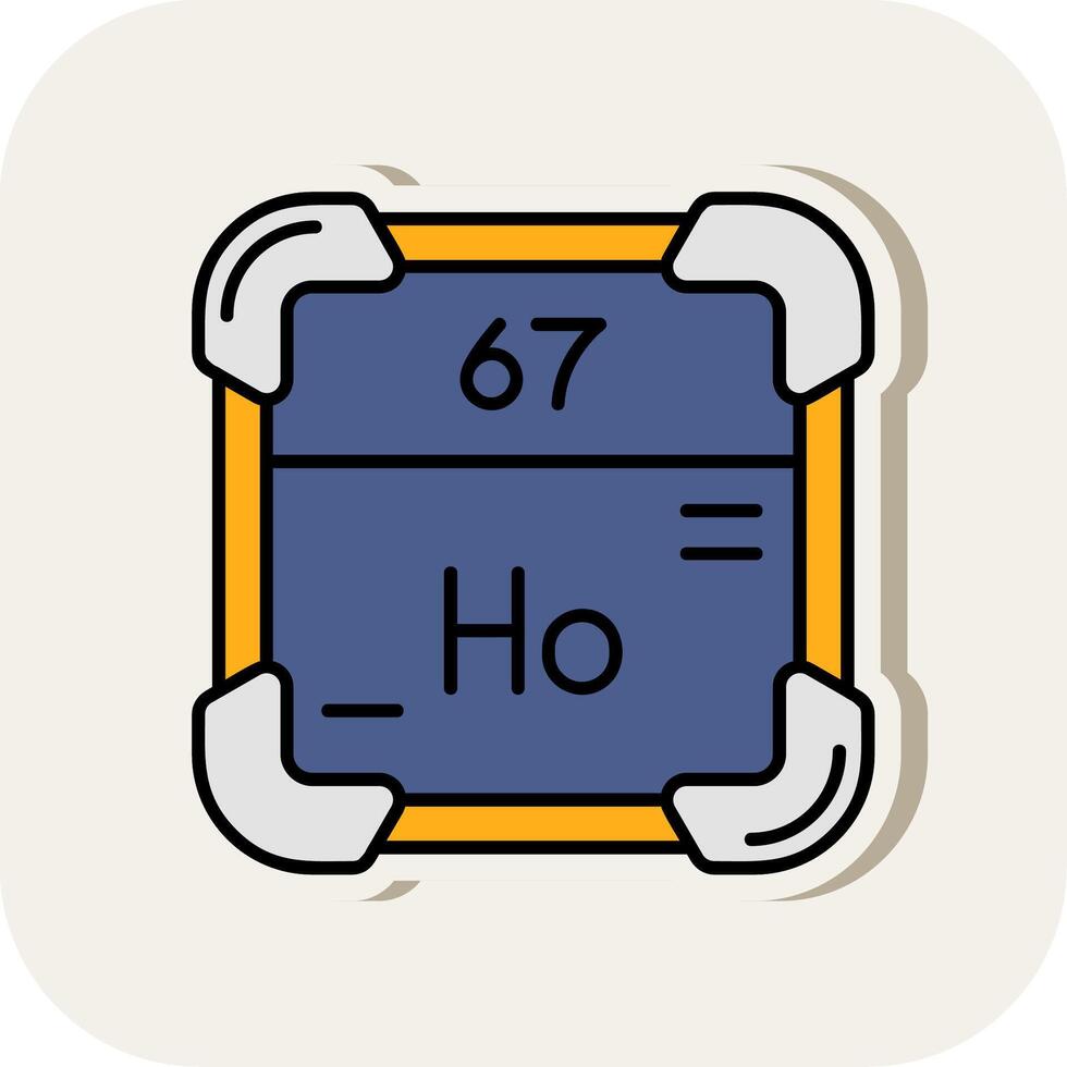 Holmium Line Filled White Shadow Icon vector