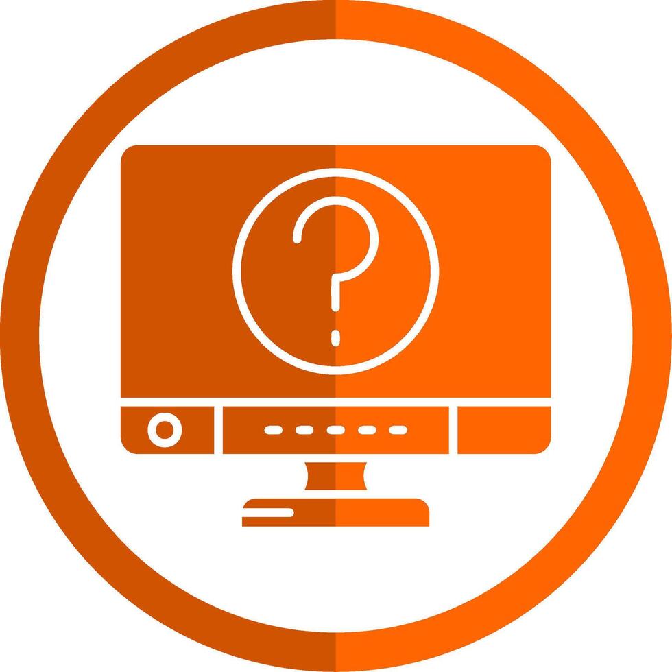 Question Glyph Orange Circle Icon vector