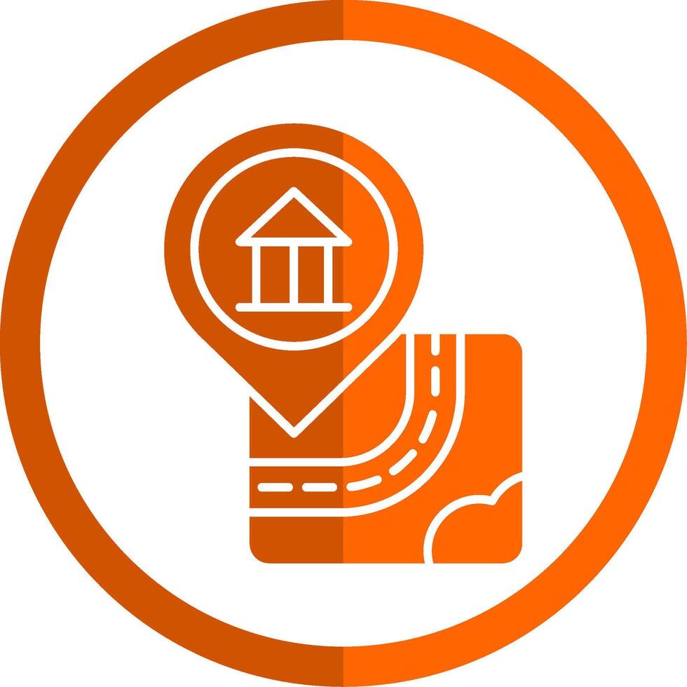 Bank Glyph Orange Circle Icon vector