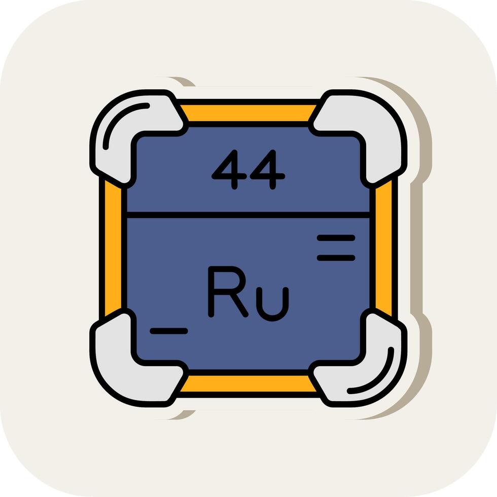 Ruthenium Line Filled White Shadow Icon vector