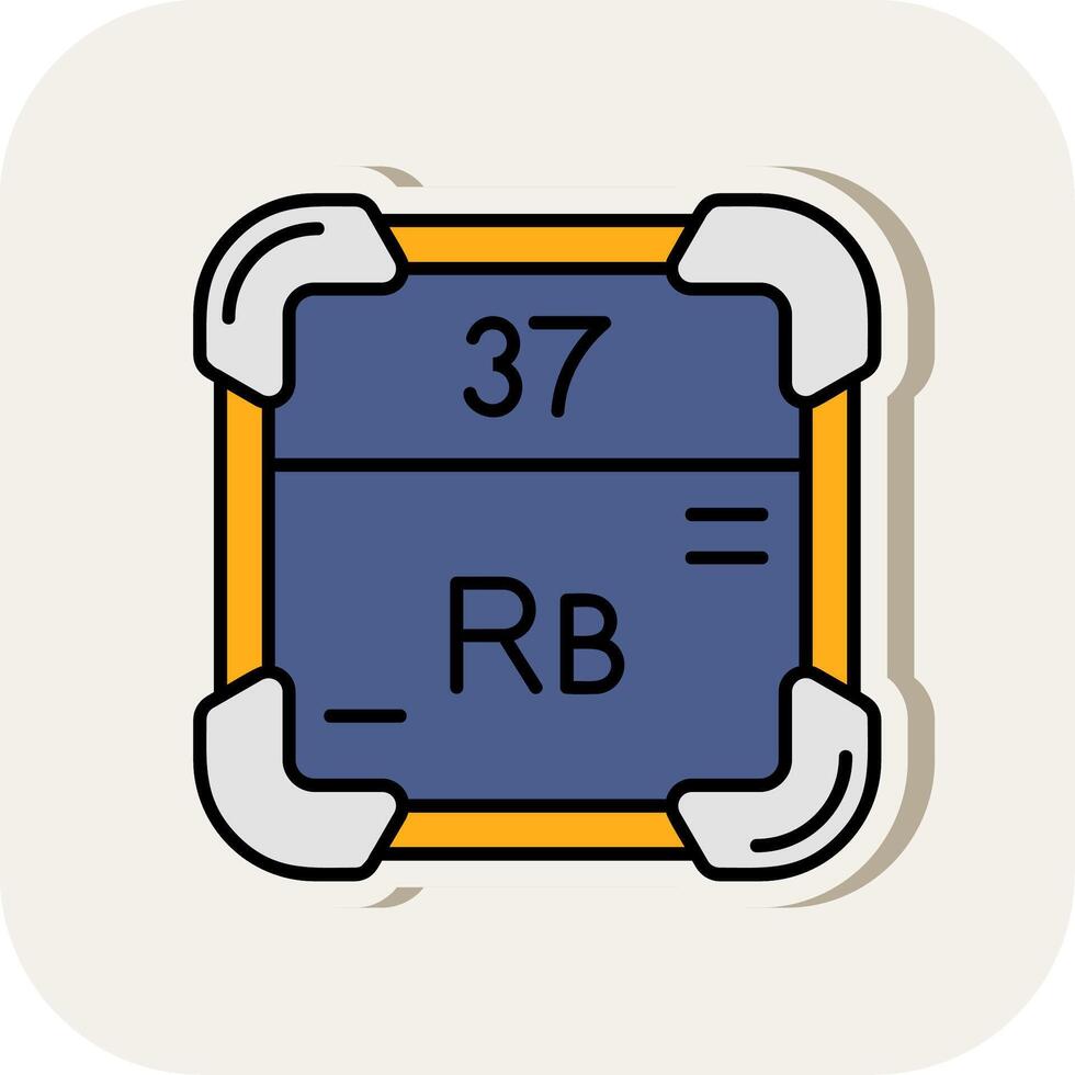 Rubidium Line Filled White Shadow Icon vector