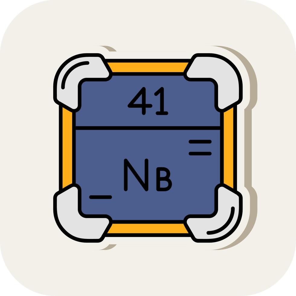 Niobium Line Filled White Shadow Icon vector