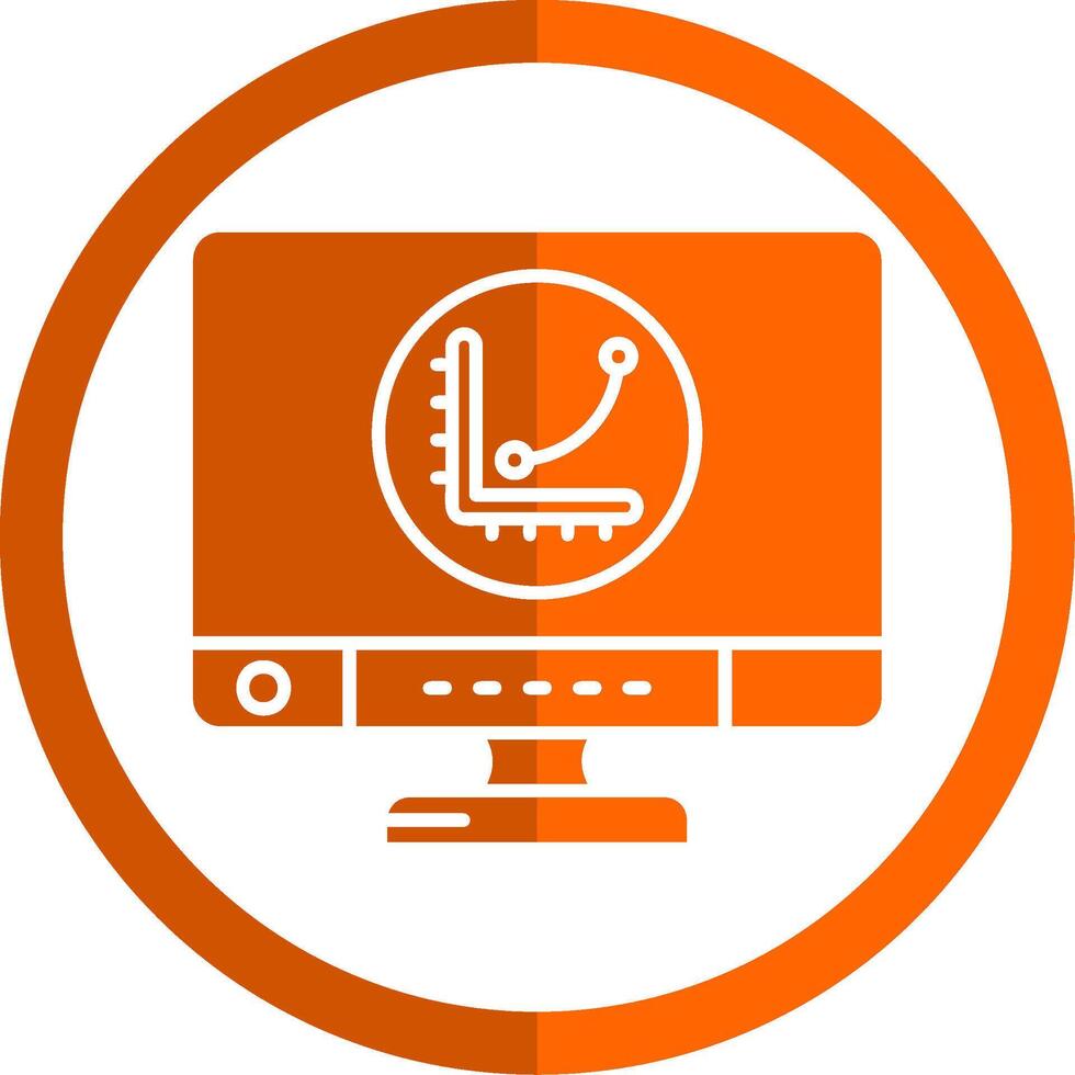 Graph Glyph Orange Circle Icon vector