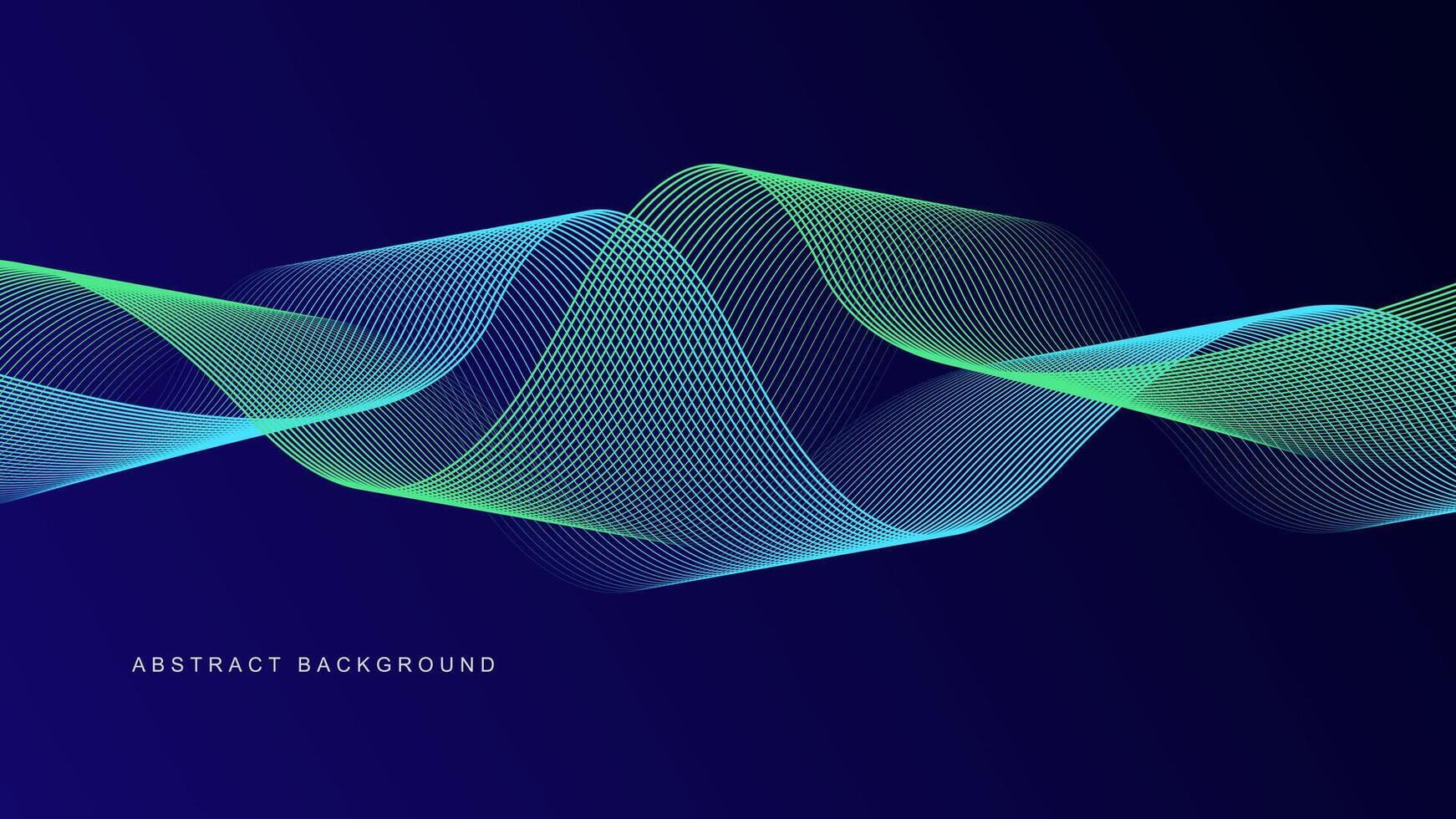 Abstract glowing wave lines on dark blue background. Dynamic wave pattern. Modern flowing wavy lines. Futuristic technology concept. Suit for banner, poster, cover, brochure, flyer, website vector