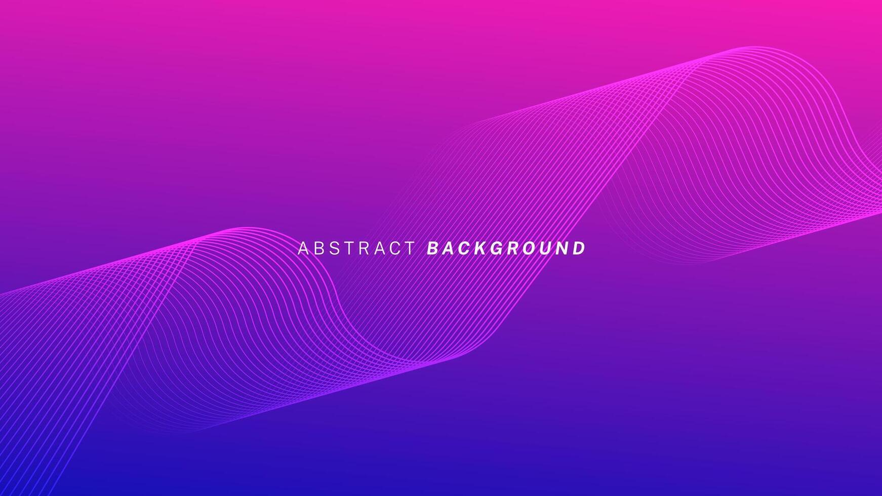 Abstract wave lines on pink blue gradient background. Futuristic technology concept suitable for banners, posters, presentations, web, cards and wallpapers vector