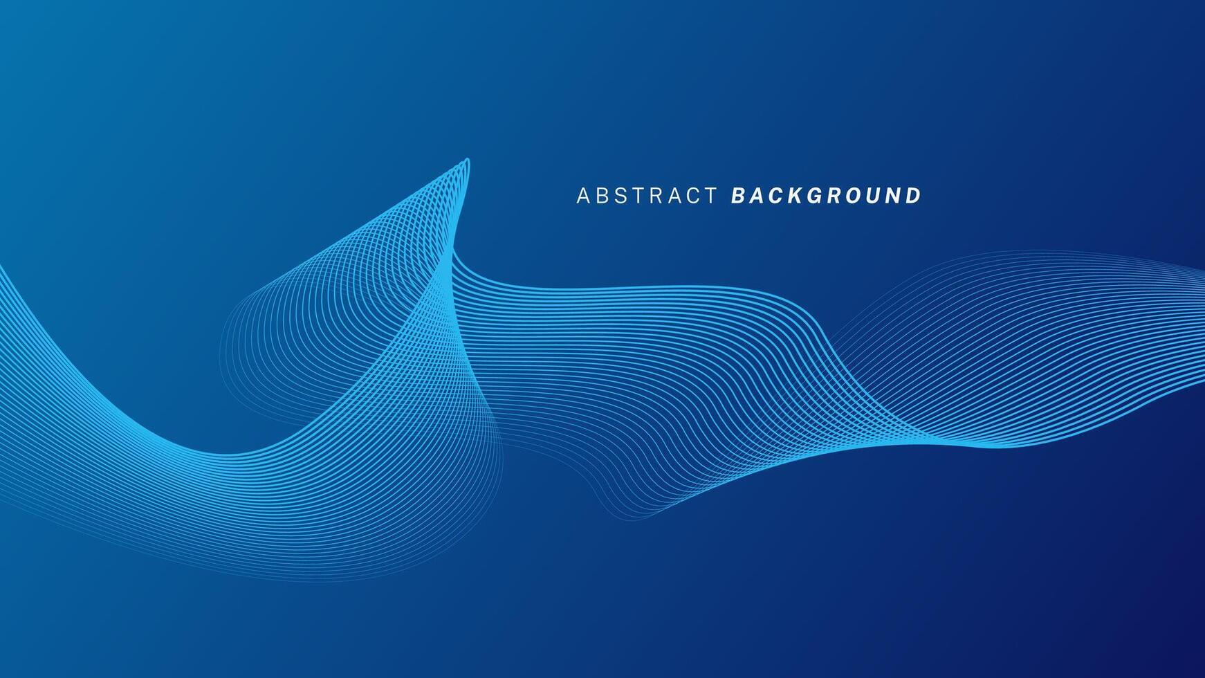 Abstract glowing wave lines on dark blue background. Dynamic wave pattern. Modern flowing wavy lines. Futuristic technology concept. Suit for banner, poster, cover, brochure, flyer, website vector