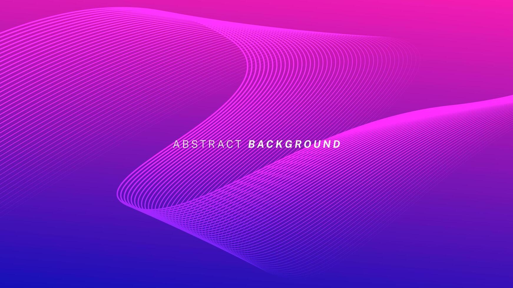 Abstract wave lines on pink blue gradient background. Futuristic technology concept suitable for banners, posters, presentations, web, cards and wallpapers vector