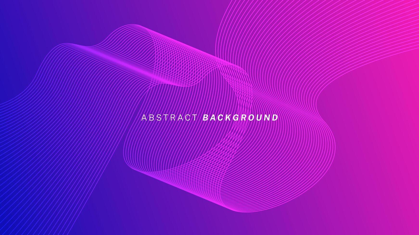 Abstract wave lines on pink blue gradient background. Futuristic technology concept suitable for banners, posters, presentations, web, cards and wallpapers vector