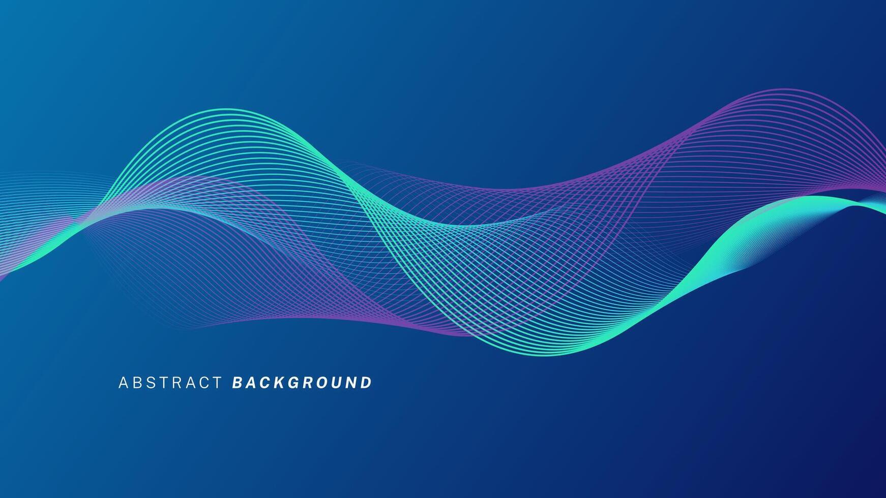 Abstract glowing wave lines on dark blue background. Dynamic wave pattern. Modern flowing wavy lines. Futuristic technology concept. Suit for banner, poster, cover, brochure, flyer, website vector