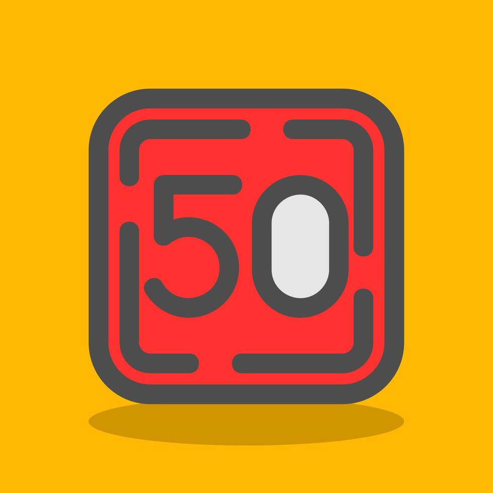 Fifty Filled Shadow Icon vector