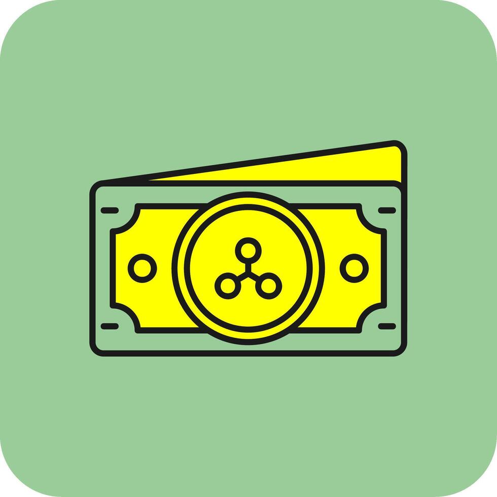 Rippie Filled Yellow Icon vector