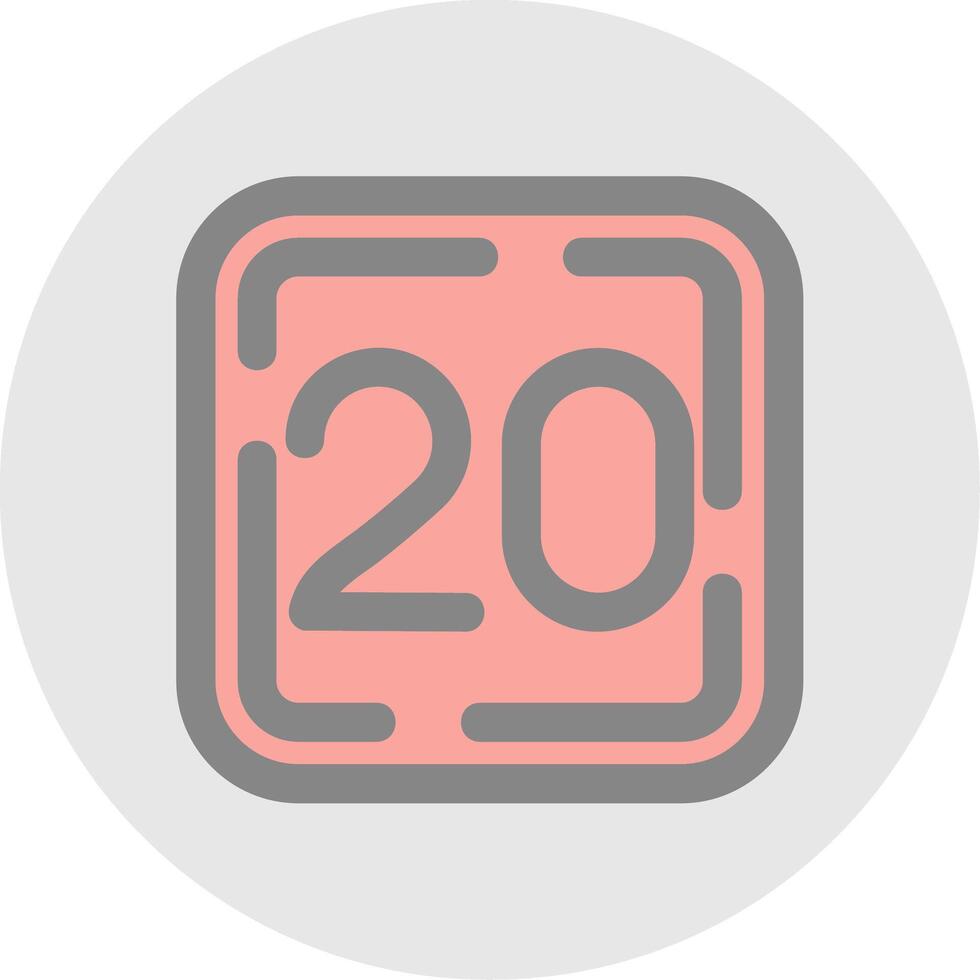 Twenty Line Filled Light Circle Icon vector