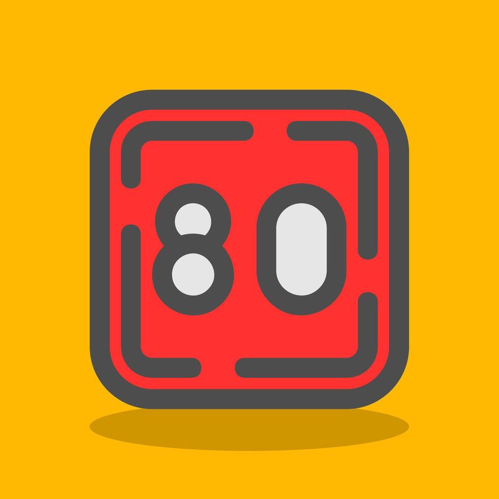 Eighty Filled Shadow Icon vector
