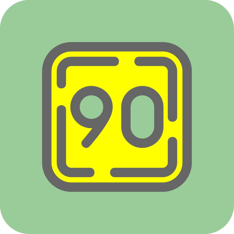 Ninety Filled Yellow Icon vector