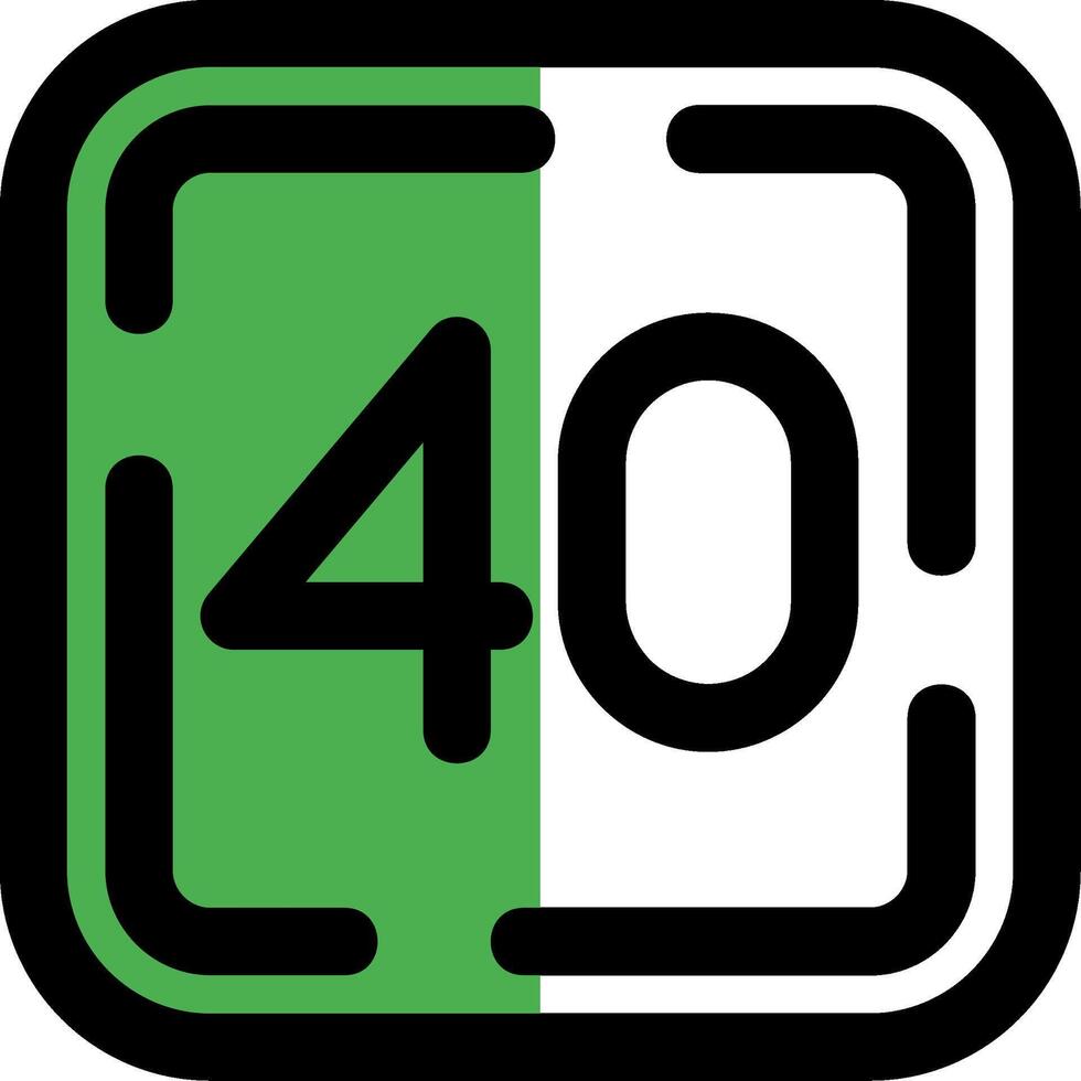 Forty Filled Half Cut Icon vector