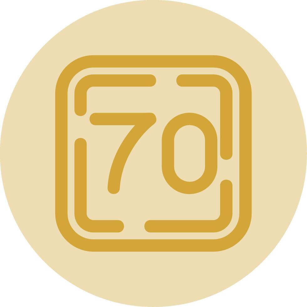 Seventy Line Yellow Circle Icon vector