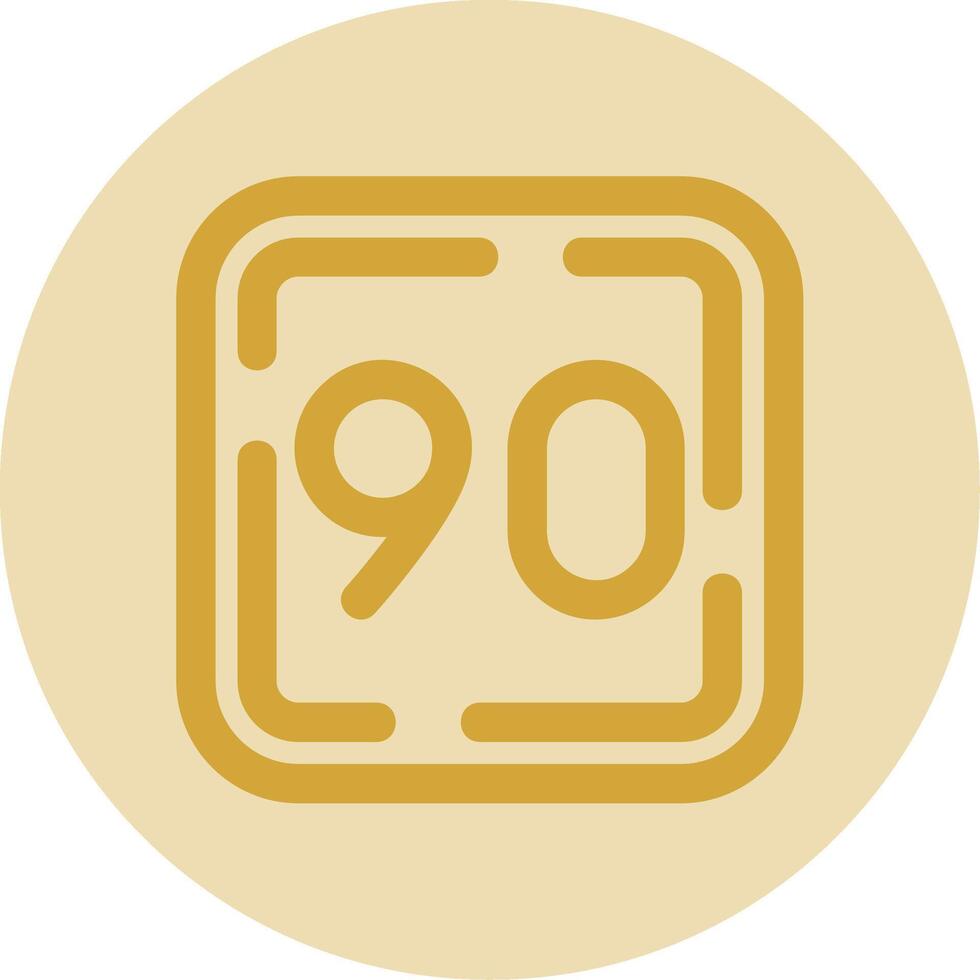 Ninety Line Yellow Circle Icon vector