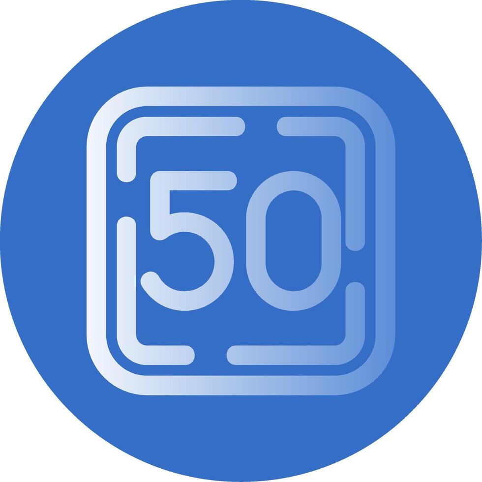 Fifty Gradient Line Circle Icon vector