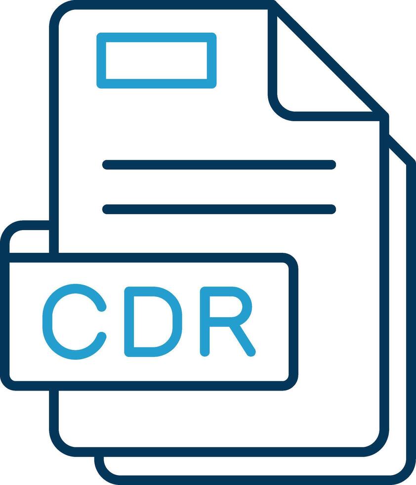 Cdr Line Blue Two Color Icon vector