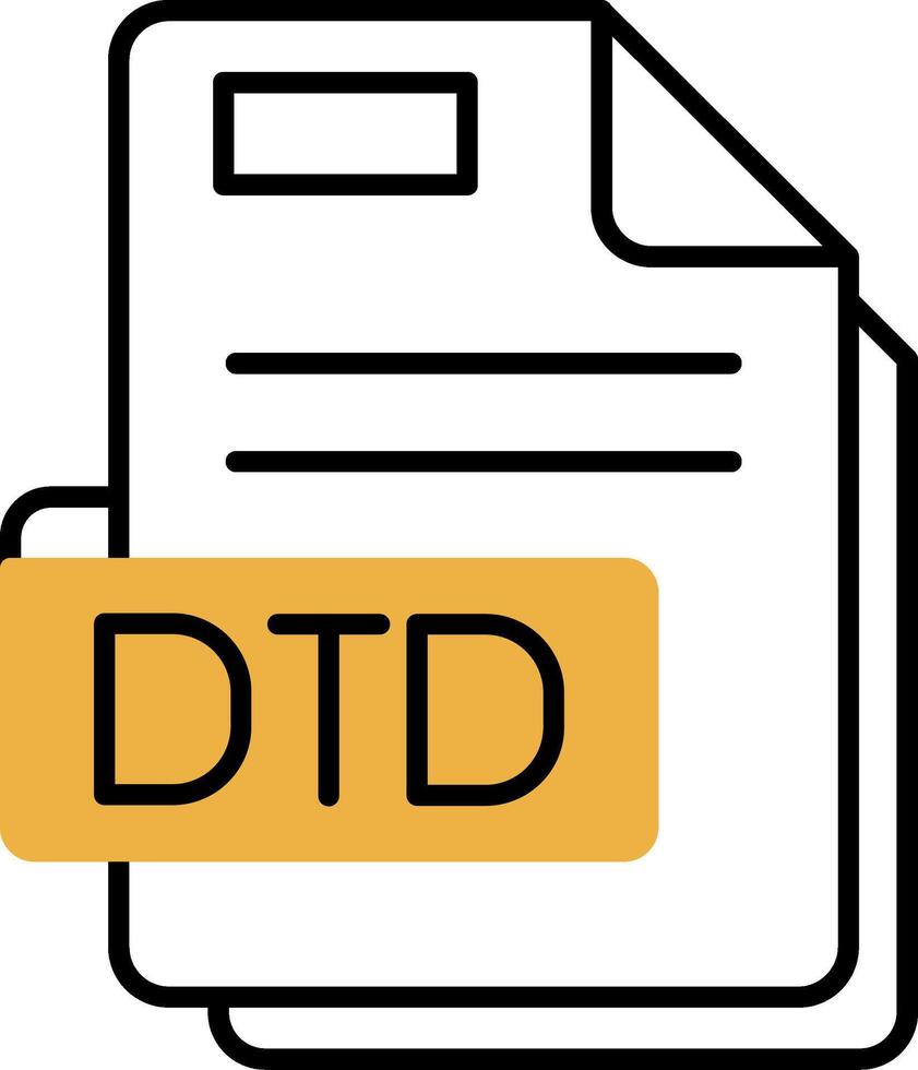 Dtd Skined Filled Icon vector