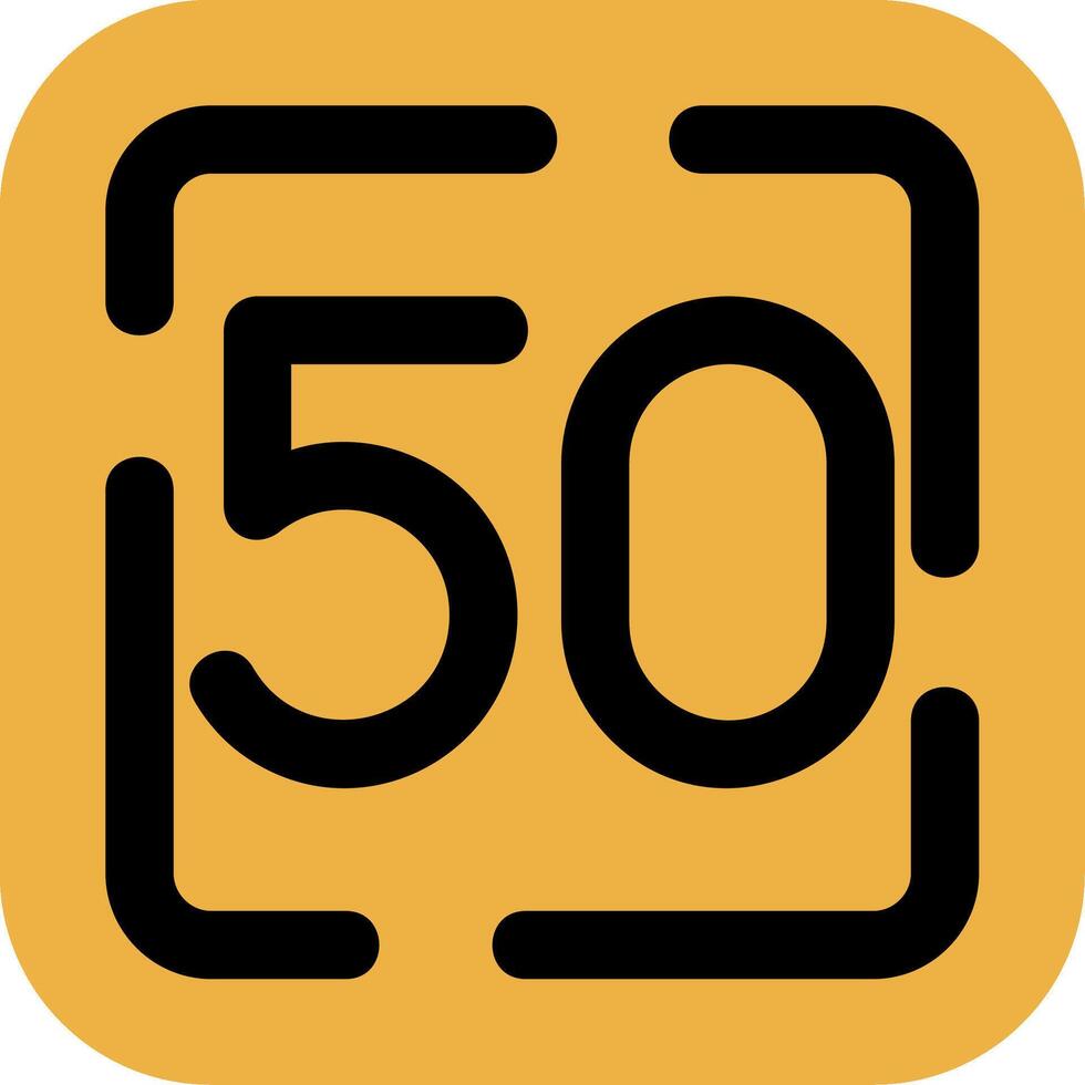 Fifty Skined Filled Icon vector