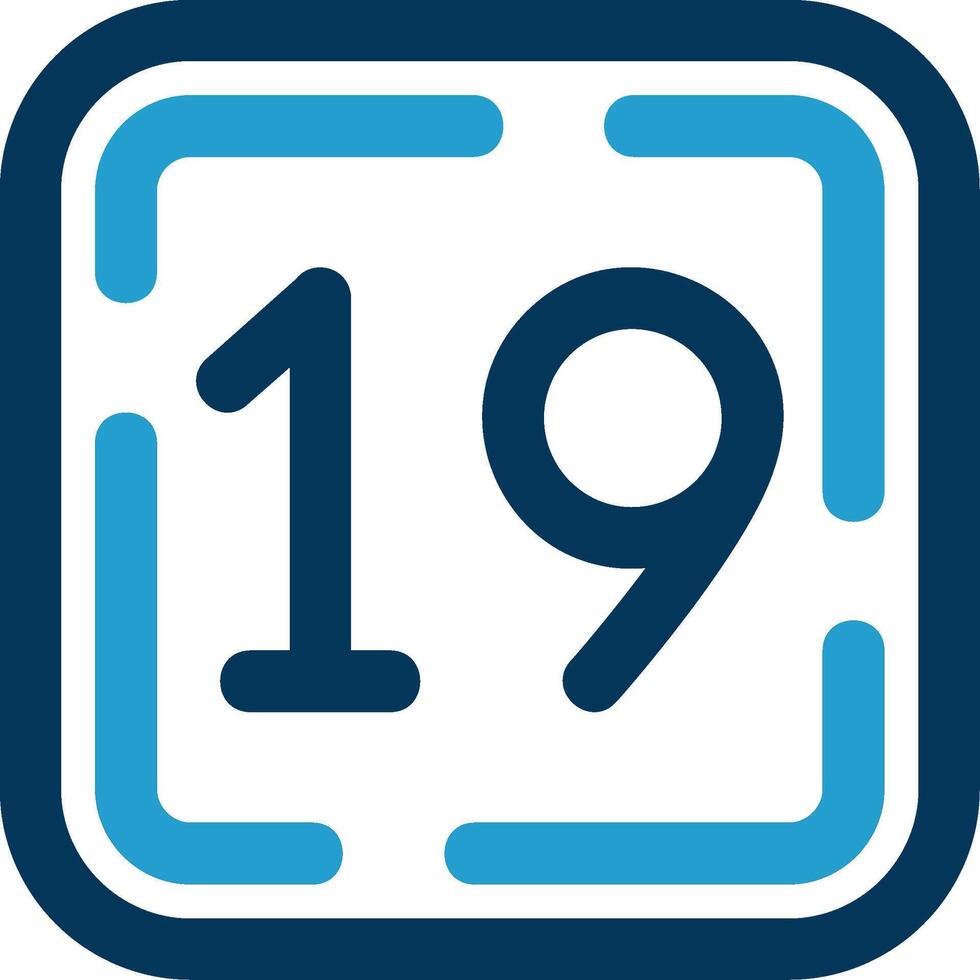 Nineteen Line Blue Two Color Icon vector