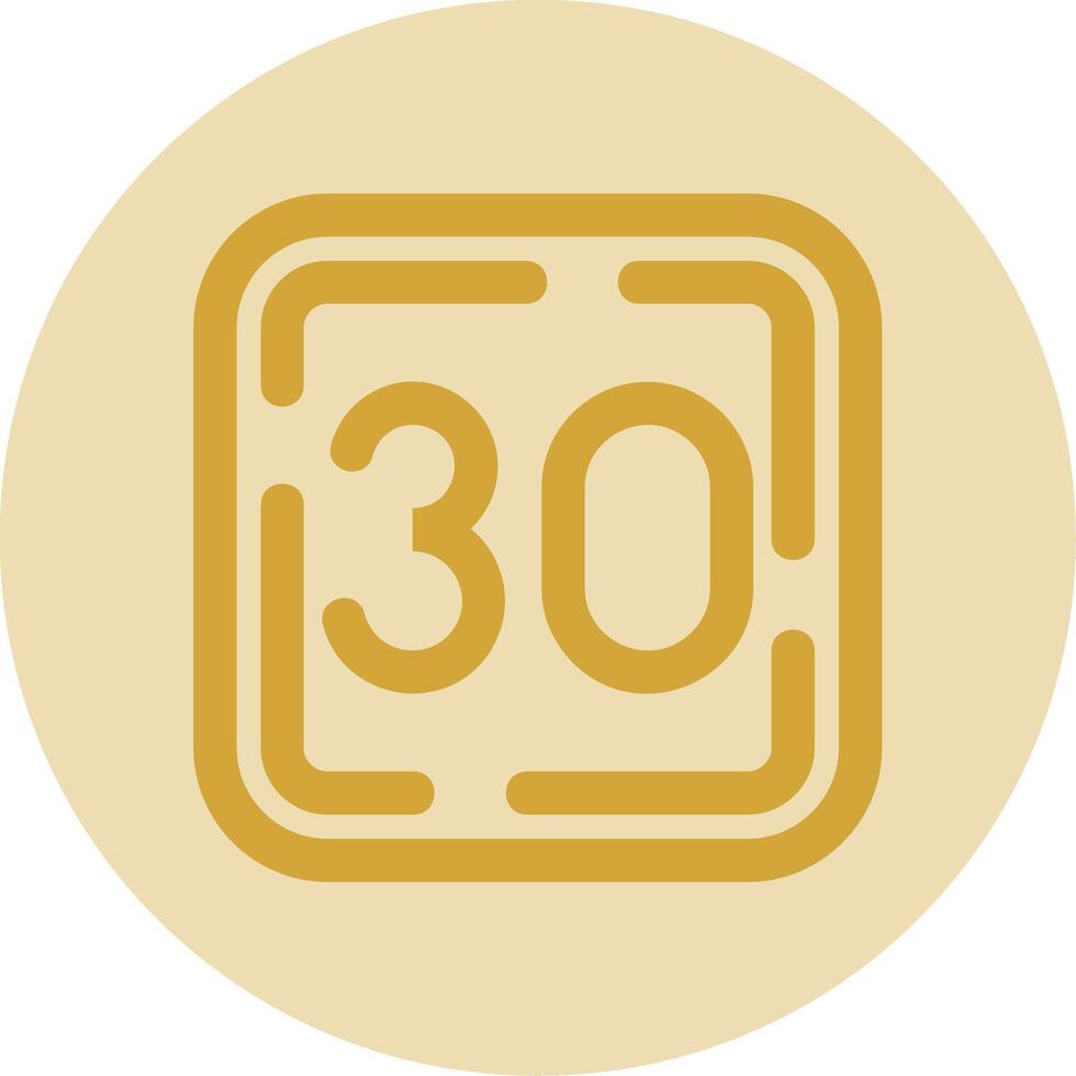 Thirty Line Yellow Circle Icon vector