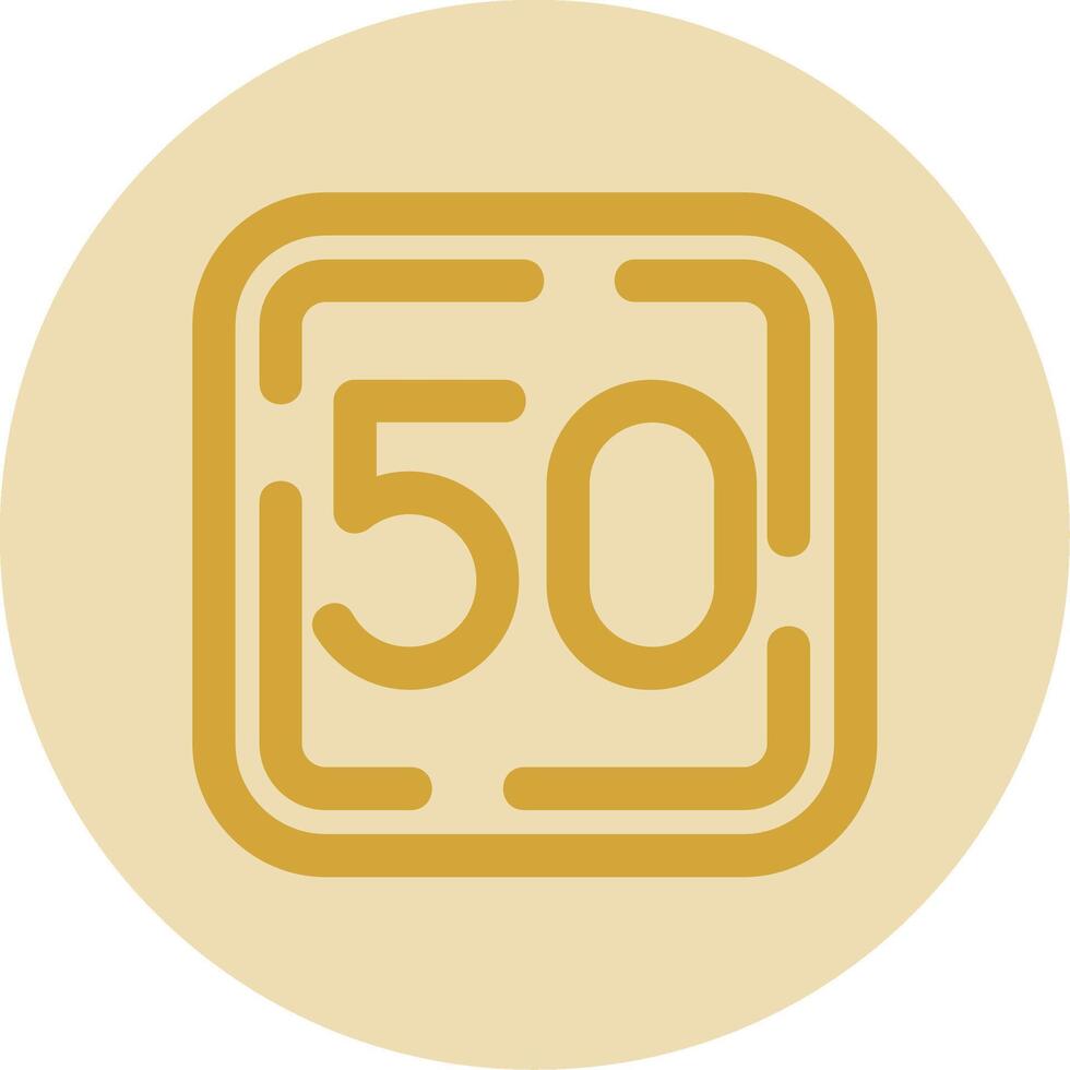 Fifty Line Yellow Circle Icon vector