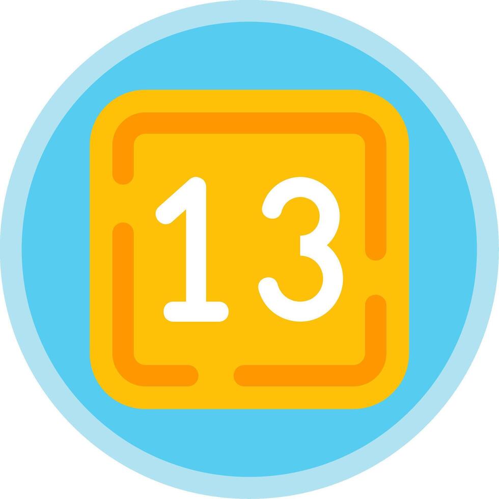 Thirteen Flat Multi Circle Icon vector